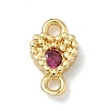 Brass Pave Cubic Zirconia Heart Connector Charms KK-G548-18G-01-1