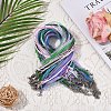 50Pcs 5 Colors Waxed Cord and Organza Ribbon Necklace Making NCOR-YW0001-02-5