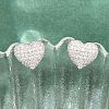 Brass Micro Pave Clear Cubic Zirconia Stud Earrings EJEW-G471-31P-02-1