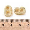 Rack Plating Brass Micro Pave Cubic Zirconia Slide Charms LS-KK-C084-34G-B-3
