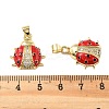 Brass Micro Pave Clear Cubic Zirconia Pendants KK-R229-03G-3