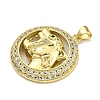 Brass Micro Pave Cubic Zirconia Pendants KK-K354-08G-G-2