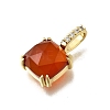 Natural Carnelian(Dyed & Heated) Faceted Square Pendants KK-F899-03C-G-2