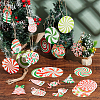 Christmas Wooden Pendant Decorations and Paper Flag Banners AJEW-NB0006-09-4