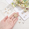 16Pcs 2 Colors Brass Micro Pave Clear Cubic Zirconia Charms KK-DC0001-09-3