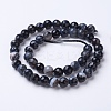 Natural Black Agate Beads Strands G-G753-08-8mm-2