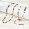 304 Stainless Steel Heart Link Chain Necklaces for Women NJEW-A046-02B-GP-3