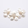 Natural White Shell Mother of Pearl Shell Flower Big Pendants SSHEL-J034M-11-1