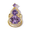 Brass Cubic Zirconia Pendants CU-CBA-01G-1