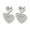 Brass Pave Cubic Zirconia Stud Earrings for Women EJEW-M258-08P-1