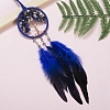 Flat Round with Tree of Life Natural Lapis Lazuli Chip Pendant Decoration PW-WG71091-01-2