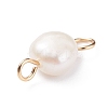 Natural Cultured Freshwater Pearl Connector Charms PALLOY-JF01394-03-4