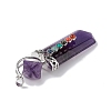 Chakra Themed Natural Amethyst Big Pendants G-L524-12P-04-3