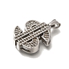 304 Stainless Steel Rhinestone Pendants STAS-C105-08P-2