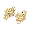 Brass Micro Pave Clear Cubic Zirconia Pendants CU-CBA9AFC-01G-35-2