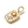 Brass Micro Pave Cubic Zirconia Pendents KK-R212-03G-07-2