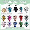 12Pcs 12 Colors Flower Rhinestone with Felt Iron on/Sew on Cloth Patches PATC-FG0003-24-2