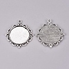 Tibetan Style Zinc Alloy Pendant Cabochon Settings TIBEP-M003-25AS-RS-1