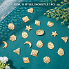 20Pcs 10 Style Textured Stainless Steel Pendants FIND-GA0002-23-5
