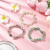 3Pcs Natural Green Aventurine & New Jade & Labradorite Beaded Stretch Bracelets for Women BJEW-JB12315-1