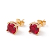 6 Pairs Cubic Zirconia Flat Round Stud Earrings EJEW-G291-04B-M-5