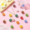 Handmade Nylon Wired Glass Beaded Pendants with Glass Pearl Round Bead PALLOY-CJ00105-6
