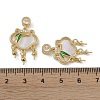 Brass & Shell & Clear Cubic Zirconia Pendants KK-G497-19G-3