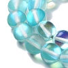 Synthetic Moonstone Beads Strands G-P528-J02-17-3