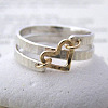 Hammered Alloy Finger Link Rings for Women FS-WG79F21-02-1