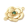 Brass Pave Glass Connector Charms KK-Z073-32G-04-2