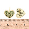 Heart Brass Micro Pave Cubic Zirconia Stud Earrings EJEW-H178-01G-03-5