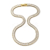 Ion Plating(IP) 304 Stainless Steel Pave Cubic Clear Zirconia Rectangle Link Necklaces for Women NJEW-Z041-04G-03-1