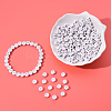 White Opaque Acrylic Beads PACR-YW0001-04B-7