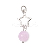 Dyed Natural Selenite with Alloy Pendants PALLOY-JF04734-3