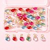 40Pcs 5 Colors Transparent Glass Charms PALLOY-FS00023-8