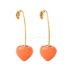 Fruit Brass Resin Stud Earrings EJEW-A140-03A-G-4
