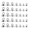 140Pcs 7 Style 304 Stainless Steel Bead Cap Pendant Bails STAS-CD0001-12-1
