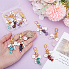 10Pcs 10 Styles Natural & Synthetic Gemstone Chip & Flat Round with Number 0~9 Alloy Enamel Pendant Decorations HJEW-GO00102-3