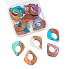Transparent Resin & Walnut Wood Pendants RESI-CJ0001-74-1