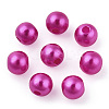 Spray Painted ABS Plastic Imitation Pearl Beads OACR-T015-05A-14-3
