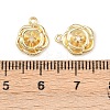 Brass Micro Pave Clear Cubic Zirconia Charms KK-G544-07G-01-3