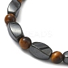 Round Natural Tiger Eye Stretch Bracelets X-BJEW-G072-14-3