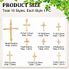 10Pcs 10 Styles Brass Micro Pave Cubic Zirconia Charms KK-GA0002-21G-2