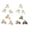 12Pcs 4 Styles Natural Sea Shell Copper Wire Wrapped Pendants PALLOY-JF03611-1