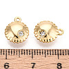 Brass Micro Pave Clear Cubic Zirconia Pendants KK-T078-13G-3