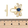 Brass Micro Pave Clear Cubic Zirconia Toggle Clasps KK-K391-20G-4