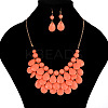 Fashionable Beach Style Acrylic Teardrop Dangle Earrings & Bib Necklaces Sets FS-WG62A33-08-1