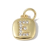 Rack Plating Brass Micro Pave CLear Cubic Zirconia Charms KK-E110-14G-E-1