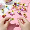16Pcs 8 Colors Sunflower Flowerpot Food Grade Eco-Friendly Silicone Beads SIL-CJ0001-61-5
