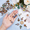 36Pcs 9 Styles Natural Mixed Gemstone European Dangle Charms PALLOY-AB00244-3